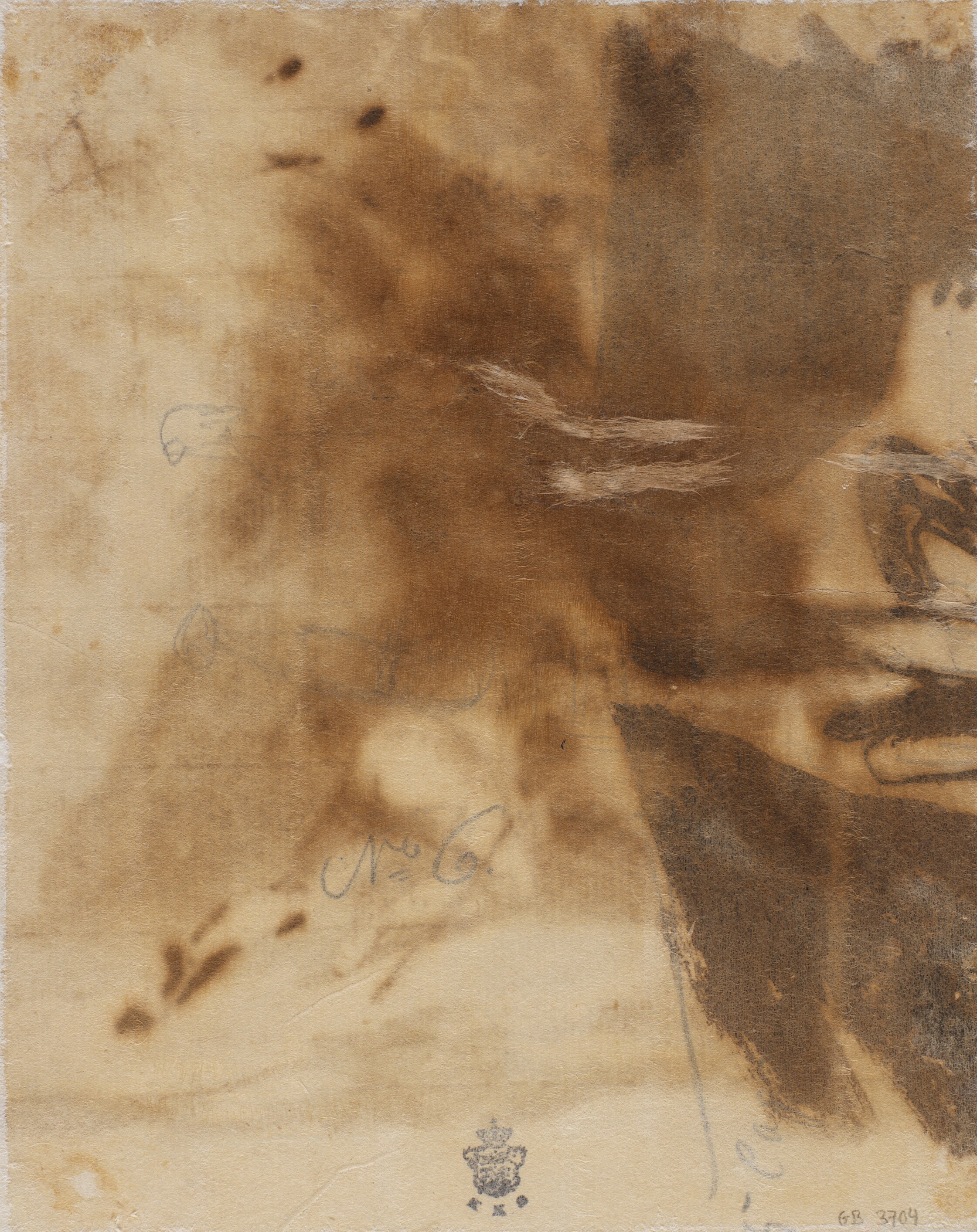 Løse figurrids i blyant og sepia.